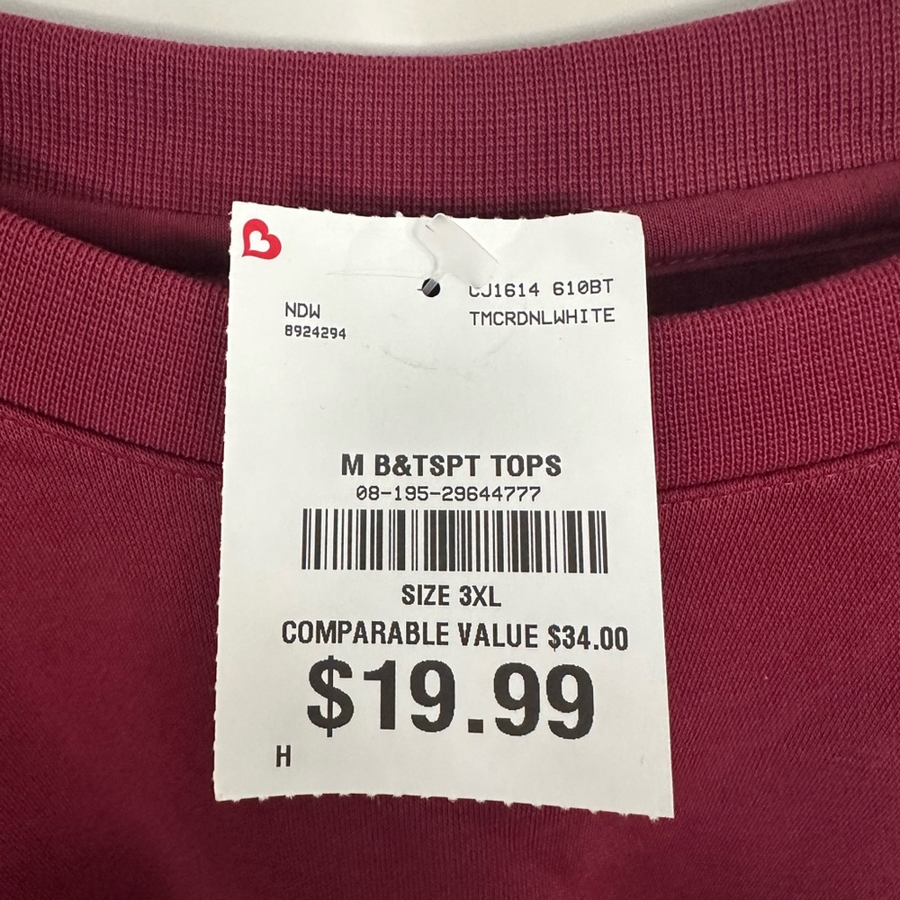Nike Men's Crewneck Sweatshirt - Maroon with White Swoosh - Picture 3 of 6